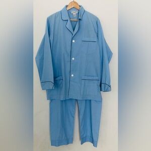 Vintage Christian Dior Monsieur Pajama Set Men’s Medium Light Blue Navy Piping